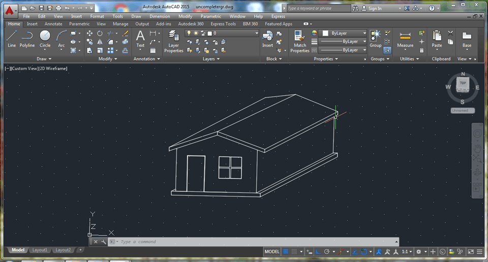 How to draw a simple house in 2D using AutoCAD?