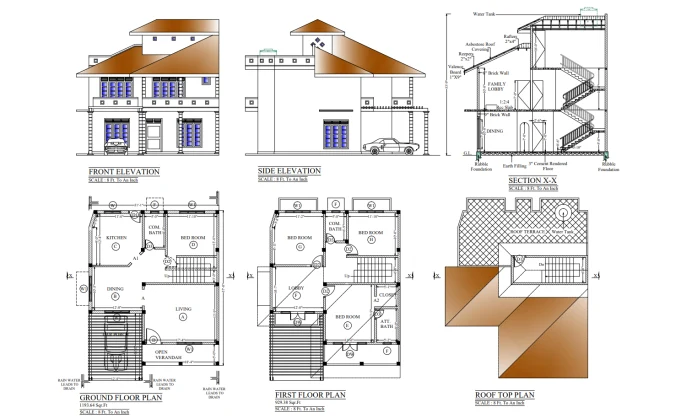 How to draw a simple house in 2D using AutoCAD?